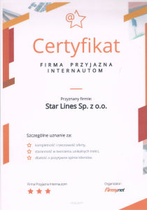 CERTYFIKAT FIRMA PRZYJAZNA INTERNAUTOM