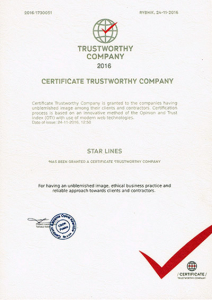 CERTIFICATE TRUSTWORTHY COMPANY