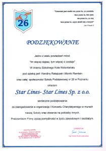 PODZIĘKOWANIE DLA STAR LINES